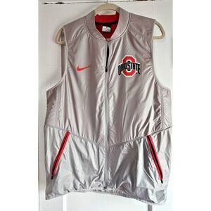 NIKE OHIO STATE Buckeyes HYPER ELITE gray vest jacket full zip‎ men Sz L